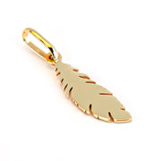 14k Solid Yellow Gold Feather Beautiful Delicate Designer Small Charm Pendant