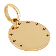 14k Pure Solid Yellow Gold Tree of Life Stars Round Delicate Small Charm Pendant