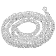 925 Sterling Silver 4 mm Handmade Luxury Shiny Chain Lobster Clasp 18 Inches