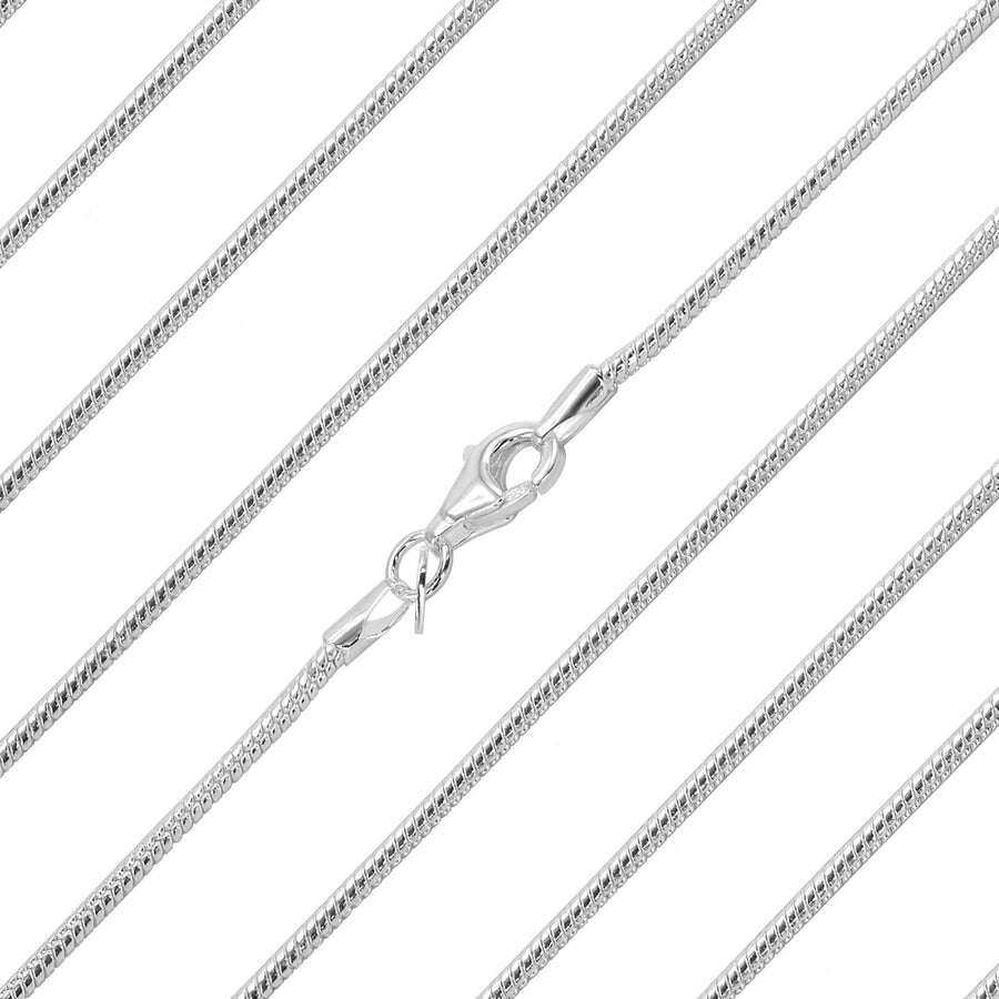 925 Real Solid Sterling Silver Round Snake Chain 1.5 mm Women Men Lobster Clasp