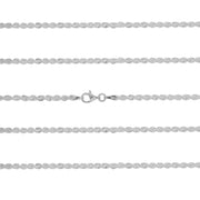 925 Sterling Silver 2.5 mm Handmade French Rope Chain Lobster Clasp 18 Inches