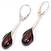 925 Solid Sterling Silver Baltic Cherry Amber Designer Drop Beautiful Earrings