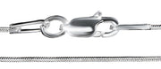 925 Solid Sterling Silver Square Snake Chain 0.8 mm Rectangular Lobster Clasp