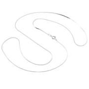 925 Solid Sterling Silver Durable Square Snake Chain 0.8 mm Spring Ring Clasp