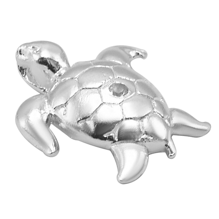925 Solid Sterling Silver Shiny Delicate Beautiful Sea Turtle Small Charm Slider