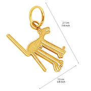 14k Solid Yellow Fine Gold Nazca Line Dog World Wonder Delicate Charm Pendant