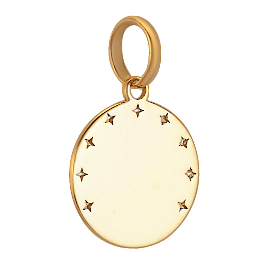 14k Pure Solid Yellow Gold Tree of Life Stars Round Delicate Small Charm Pendant