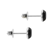 925 Solid Pure Sterling Silver Dark Red Baltic Amber Oval Small Stud Earrings