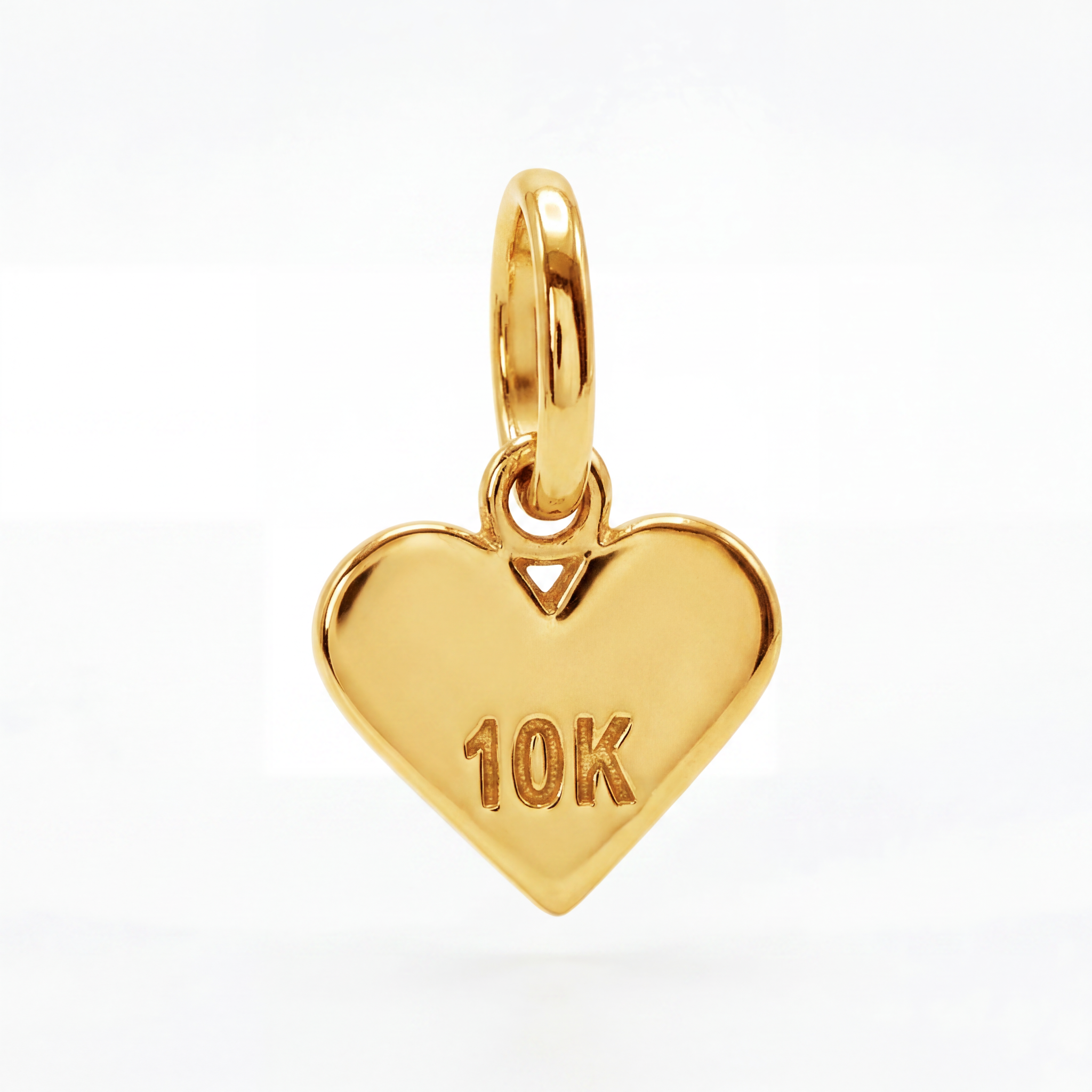 10K Yellow Gold Plain Polished Heart Pendant Engravable Romantic Fine Jewelry Meaningful Gift