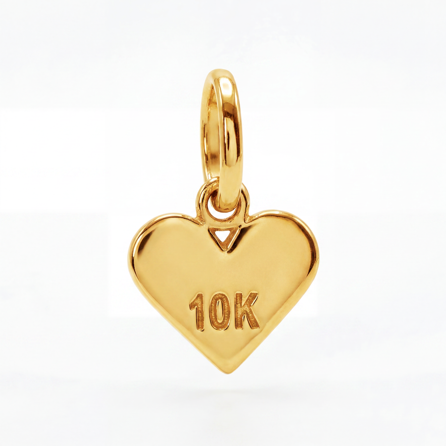 10K Yellow Gold Plain Polished Heart Pendant Engravable Romantic Fine Jewelry Meaningful Gift