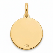 10K Yellow Gold Engravable Round Disc Charm Pendant | Small Dainty Circle Necklace Charm for Women