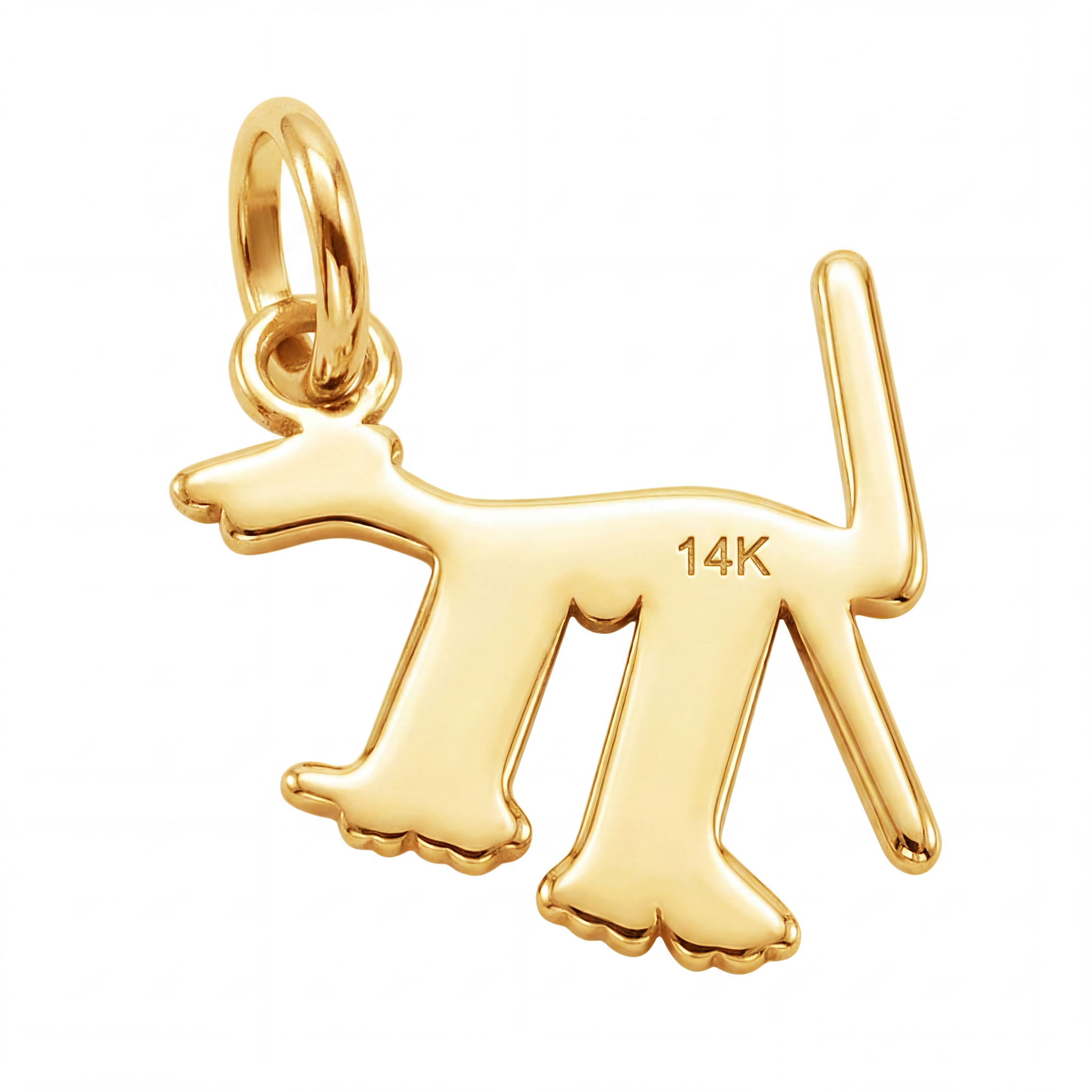 14K Yellow Gold Nazca Dog Pendant Ancient Peru Geoglyph Fine Jewelry Archaeology Gift