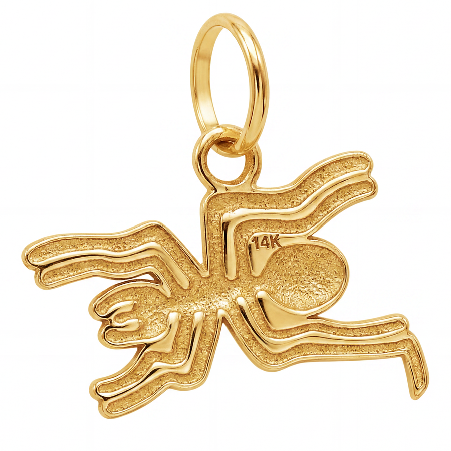 14K Solid Yellow Gold Nazca Spider Pendant Charm Ancient Peru Geoglyph Lines Archaeology Fine Jewelry Meaningful Gift