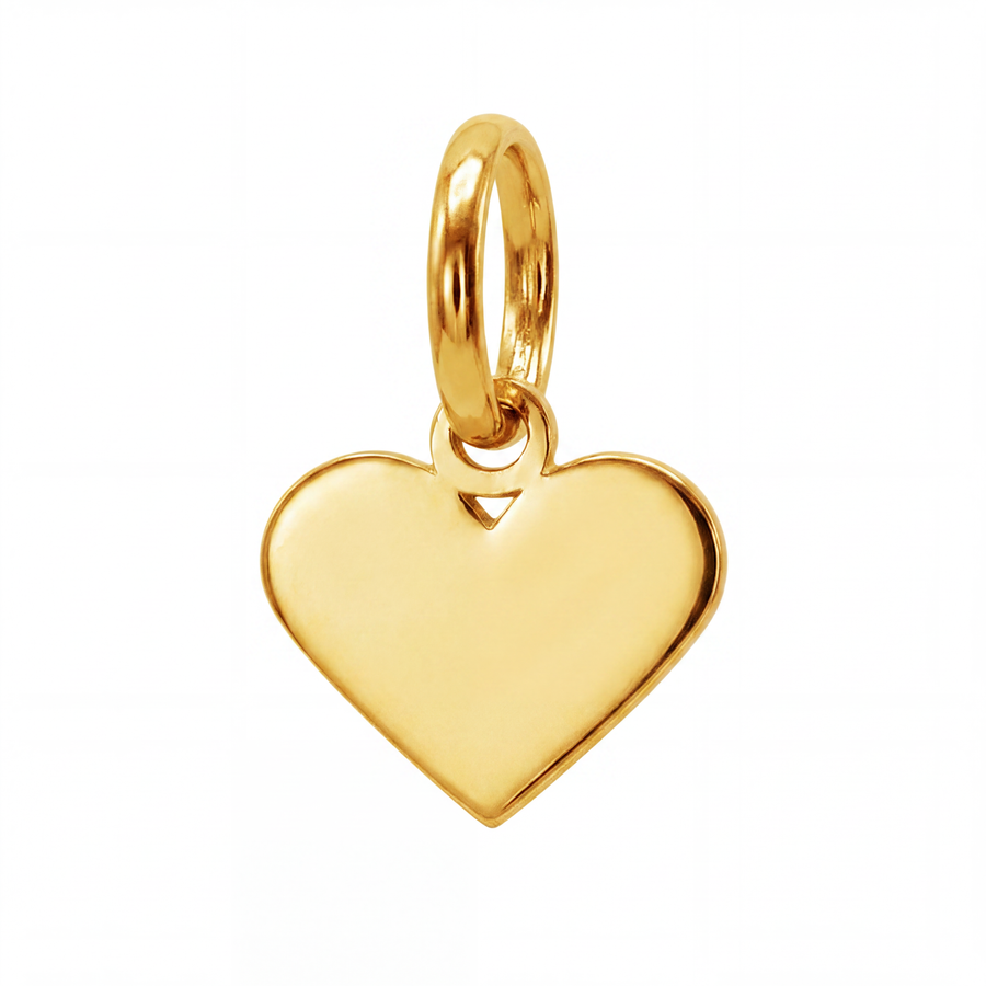 10K Yellow Gold Plain Polished Heart Pendant Engravable Romantic Fine Jewelry Meaningful Gift