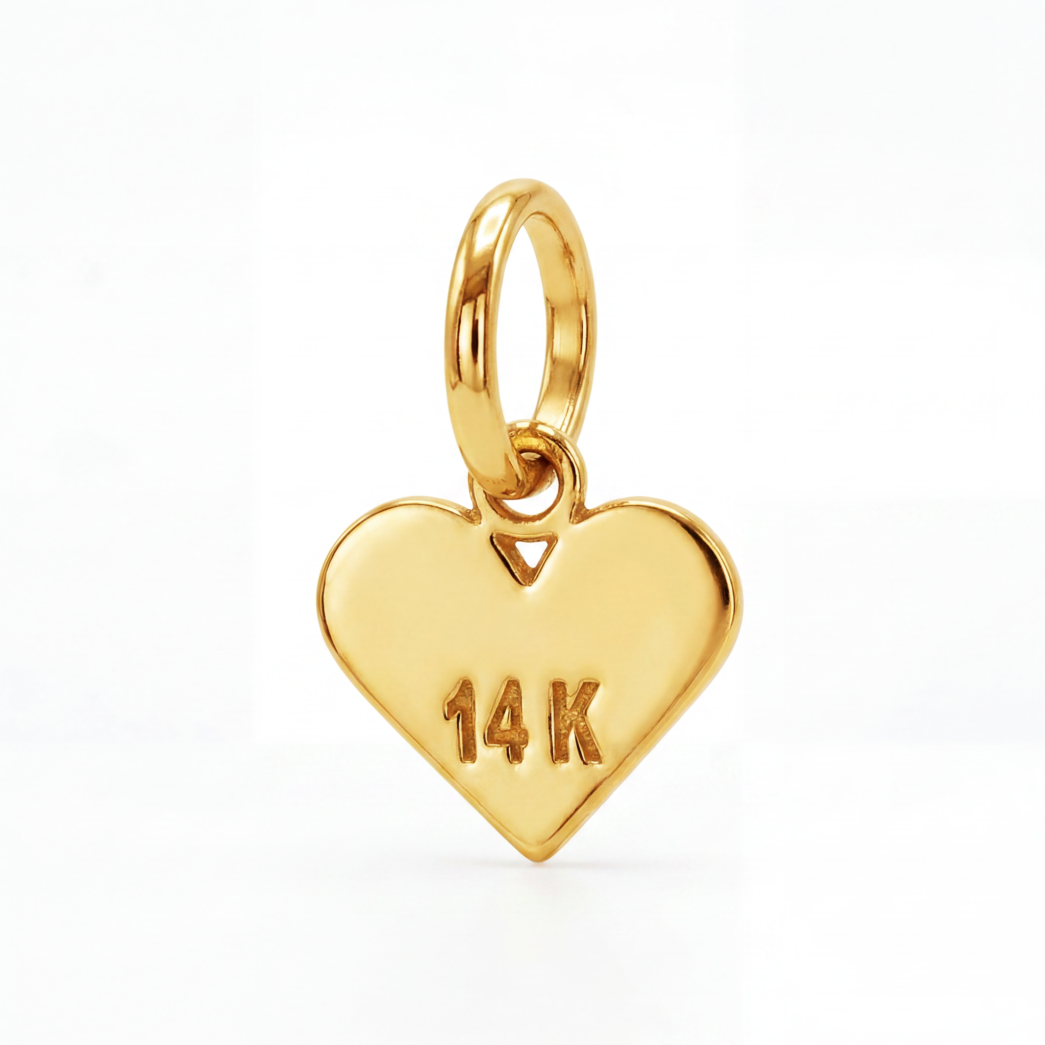 14K Yellow Gold Plain Polished Heart Pendant Engravable Romantic Fine Jewelry Meaningful Gift