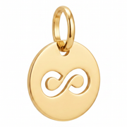 14K Yellow Gold Round Pendant with Infinity Symbol Cutout Delicate Meaningful Fine Jewelry