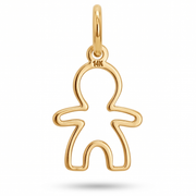 14K Yellow Gold Open Outline Boy Figure Pendant Delicate Sentimental Fine Jewelry Gift