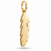 14K Yellow Gold Polished Feather Pendant with Engraved Quill Detail Delicate Fine Jewelry (Copy)