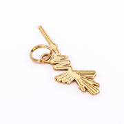 14K Yellow Gold Nazca Hummingbird Pendant Ancient Peru Geoglyph Fine Jewelry Archaeology Gift