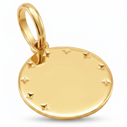10K Yellow Gold Tree of Life Star Round Charm Pendant | Small Spiritual Necklace Charm for Women