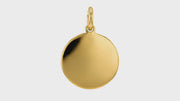 10K Yellow Gold Engravable Round Disc Charm Pendant | Small Dainty Circle Necklace Charm for Women